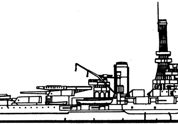 Боевой корабль USS BB-32 Wyoming 1929 [Battleship] - чертежи, габариты, рисунки